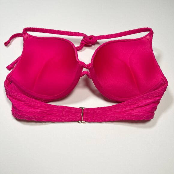 Victoria Secret 34A Bombshell Push Up Bikini Top Adds 2 Cups Textured Pink - Picture 5 of 7